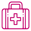 luggage with a cross